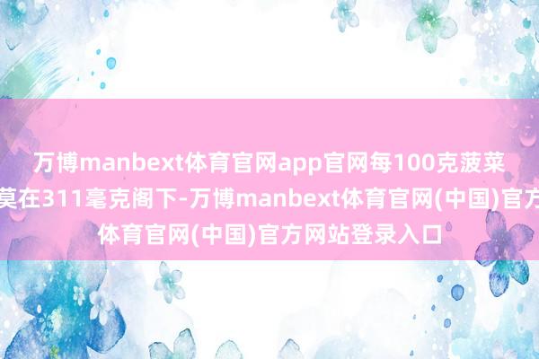 万博manbext体育官网app官网每100克菠菜中的钾含量约莫在311毫克阁下-万博manbext体育官网(中国)官方网站登录入口