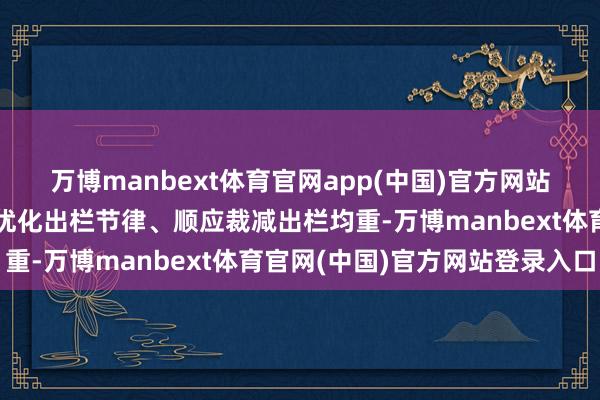 万博manbext体育官网app(中国)官方网站同期集中商场行情主动优化出栏节律、顺应裁减出栏均重-万博manbext体育官网(中国)官方网站登录入口
