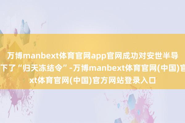 万博manbext体育官网app官网成功对安世半导体全球30个主体下了“归天冻结令”-万博manbext体育官网(中国)官方网站登录入口